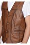 Punto Stitched Tan Color Sports Leather Vest - 7