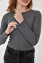 Women's 100% Cotton 3-Piece Crew Neck Long Sleeve Ribbed Blouse Set - 7