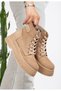 Women's Mink Suede Stoned Stylish Orthopedic Lace up and Zippered Boots - 4
