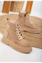Women's Mink Suede Stoned Stylish Orthopedic Lace up and Zippered Boots