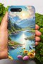 حافظة سيليكون مطبوعة عالية الدقة بنمط المناظر الطبيعية المتوافقة مع هاتف Apple iPhone 8 Plus