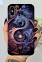 جراب من السيليكون مطبوع عالي الدقة بنمط التنين الأسطوري متوافق مع هاتف Apple iPhone Xs