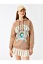 Printed Hooded college sweatshirt with fleece inside - 3