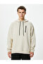 Oversize Hoodie Zipper Pocket Stitching Detailed Long Sleeve - 3