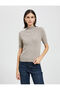 Half Turtleneck Sweater Short Sleeve Knitwear - 3