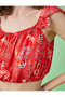 Crop Blouse Patterned Frilly - 5