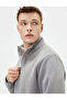 Half Zipper Sweatshirt Basic Stand Collar Ribbed Long Sleeve