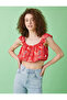 Crop Blouse Patterned Frilly - 3