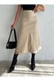 Women's Beige Midi Length Zipper Closure Faux Leather Skirt Hzl25W-Fry121651 - 4