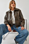Women's Mink Shirt Collar Tumbled Leather Jacket 2609 60351264 - 7