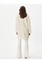 Plush Coat Double Breasted Buttoned Pocket Detail - 4