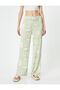 Ethnic Patterned Wide Leg Trousers Comfortable Fit High Waist - 3