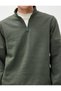 Basic Sweat Half Zipper Stand Collar Long Sleeve Raised - 5
