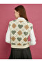 V-Neck Sweater Soft Textured Diamond Pattern - 4