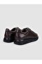 100% Genuine Leather Brown Lace-Up Men's Sports Shoes - 3
