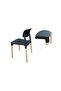 TJ HYL-088 Wooden Legs with Plastic moulded Dining Chair Black - 2