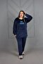 Plus Size Elastic Velvet Suit - 4