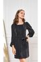 Girl's Lantern Sleeve Belted Glitter Dress 8-14 Years
