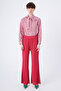 Fuchsia Pleated Wide Leg Elastic Waist Trousers - 3