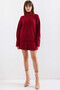 Women's Burgundy Sweater Skirt Knitwear Double Suit Hzl25W-Bd 1102641 - 2