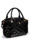 Women's Shiny Black Parachute Fabric Diamond Patterned Casual Shoulder Bag - 3