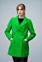 Belt Detailed Double-Breasted Short Coat Light Green 3017 - 2