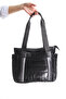 Women's Parachute Fabric Stripe Detailed Shiny Black Inflatable Casual Shoulder Bag - 3