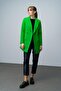 Belt Detailed Double-Breasted Short Coat Light Green 3017 - 4