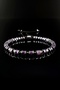 Natural Stone Amethyst, Hematite Stones Slim Macrame Adjustable Bracelet