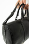 Genuine Leather Unisex Travel Bag Hand Bag Shoulder Bag with Adjustable Strap Large Size Black - 3