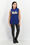Women Crew Neck Textured Sleeveless Top, Blue - 3