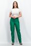 Women Regular Fit Plain Pants, Green - 3