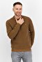 Men Crew Neck Long Sleeve Brand Logo Sweater, Tan