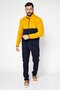Men Mock Neck Two-Tone Sweater, Yellow - 2