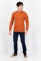 Men Crew Neck Knitted Long Sleeves Sweater, Burnt Orange - 2