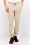 Men Regular Fit Embroidered Logo Jogger Pants, Beige