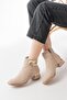 Rm-504 Beige Suede Buckle Accessory Heeled Zippered Casual Women's Boots - 2