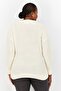 Women Round Neck Textured Sweater, Off White - 3