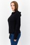Women Hooded Neck Knitted Sweater, Black - 2