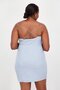 Women Plus Size Textured Casual Mini Dress, Dusty Blue - 3