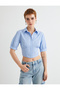 Crop Balloon Sleeve Shirt Slim Fit Cotton - 3
