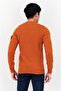 Men Crew Neck Knitted Long Sleeves Sweater, Burnt Orange - 4