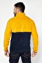 Men Mock Neck Two-Tone Sweater, Yellow - 3