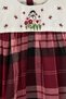 Girl's Dress Long Sleeve Lined Embroidered 100% Cotton Plaid - 2