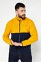 Men Mock Neck Two-Tone Sweater, Yellow