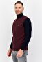 Men Sleeveless Brand Logo Sweater Vest, Dark Maroon - 3