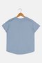 Kids Girls Relaxed Fit Short Sleeve Outdoor T-Shirt, Sage Blue - 2
