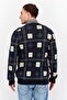 Men V Neck Long Sleeve Plaid Cardigan, Navy - 4