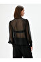 Chiffon Transparent Shirt Long Sleeve Tie Collar - 4