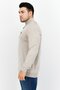 Men High Neck Embroidered Logo Long Sleeves Sweater, Warm Dusty Marl - 3